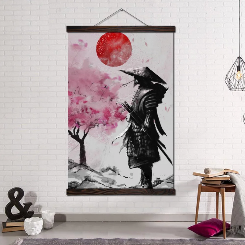 Japanese painting old samurai