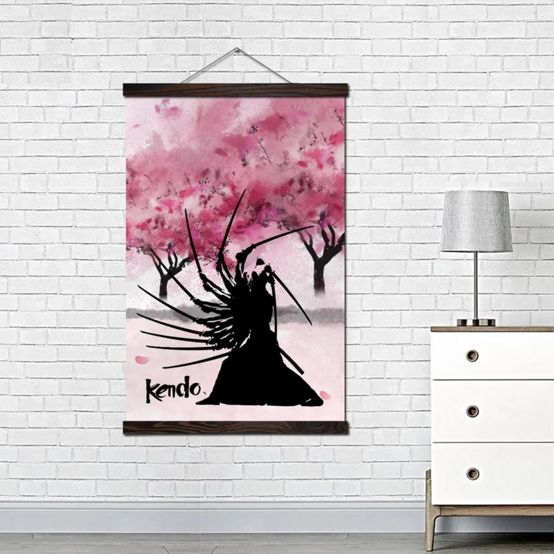 Japanese painting samurai kendo