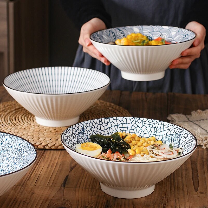 Japanese ceramic salad bowl