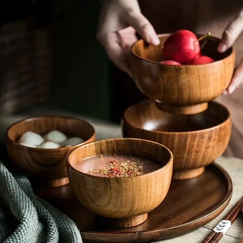 Japanese bowl of rice wood