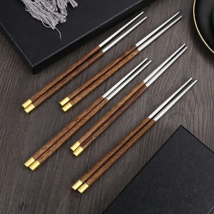 Professional Japanese stainless steel chopsticks (set of 5)