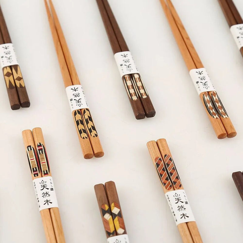 Japanese carved wooden chopsticks (set of 5)