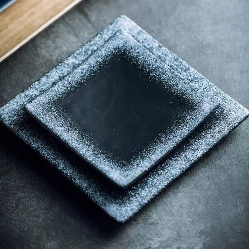 Square flat Japanese plate