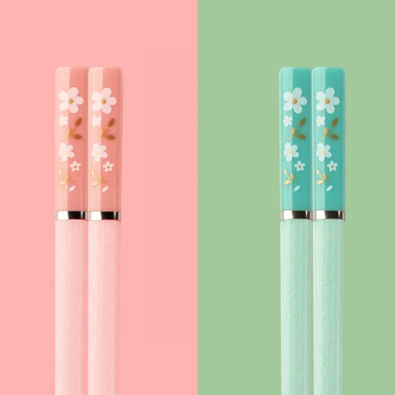 Japanese flowered chopsticks (set of 5)