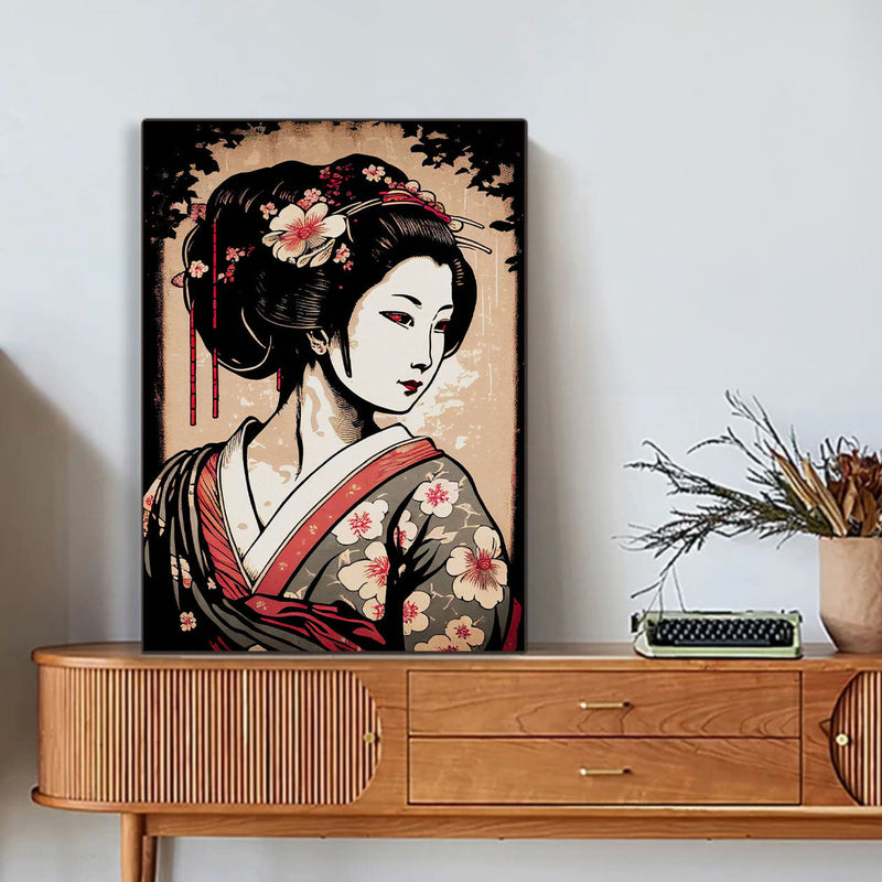 Japanese wall art old geisha