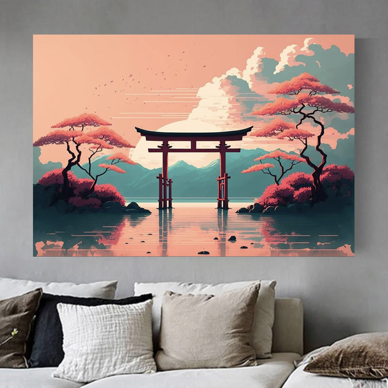 Japanese wall art door Torii