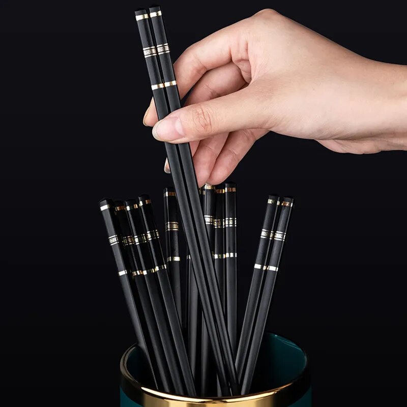 Japanese black washable chopsticks (set of 5)