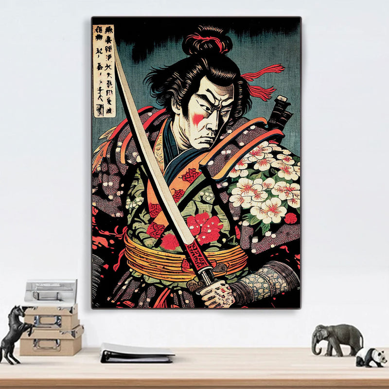 Ancient Japanese painting samurai