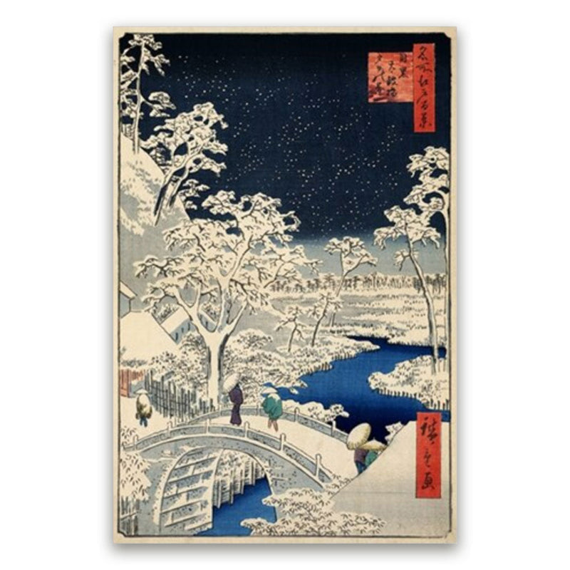 Japanese print night winter