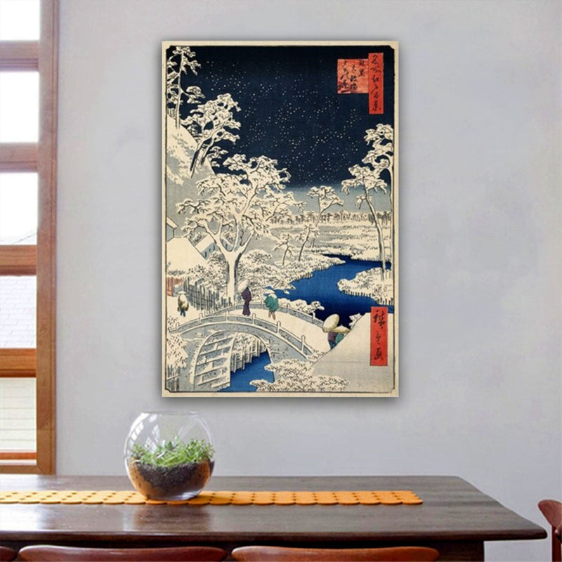 Japanese print night winter