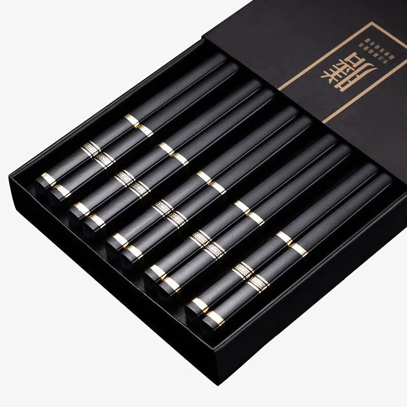 Japanese black washable chopsticks (set of 5)