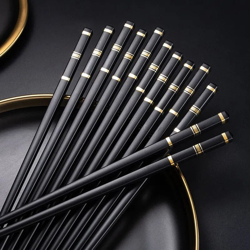 Japanese black washable chopsticks (set of 5)