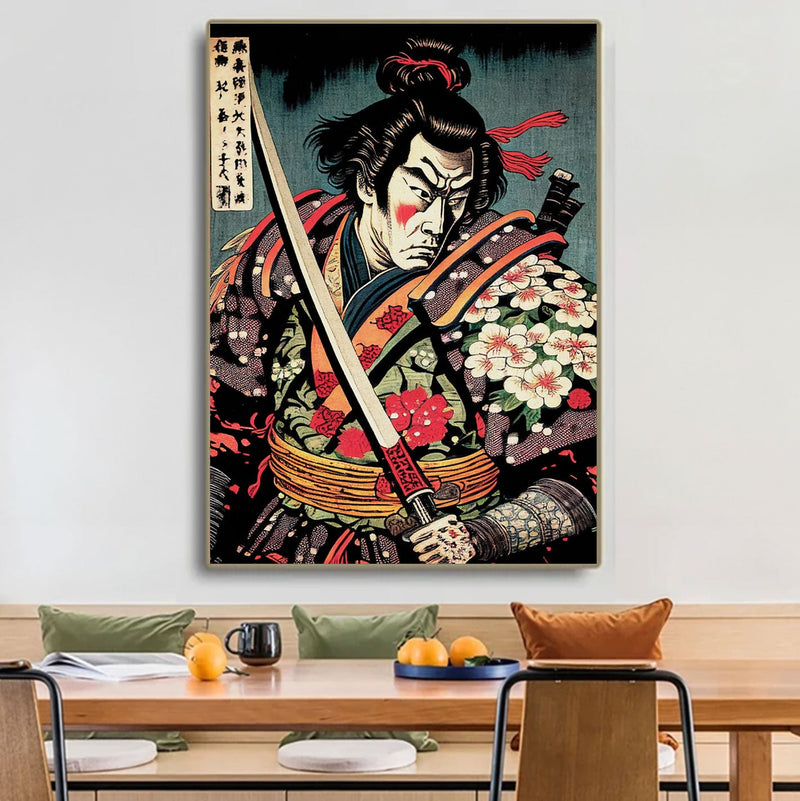 Ancient Japanese painting samurai