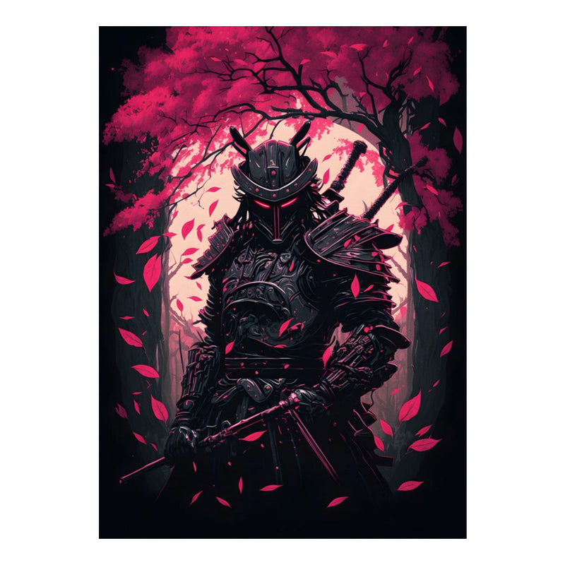 Japanese wall artau samurai black