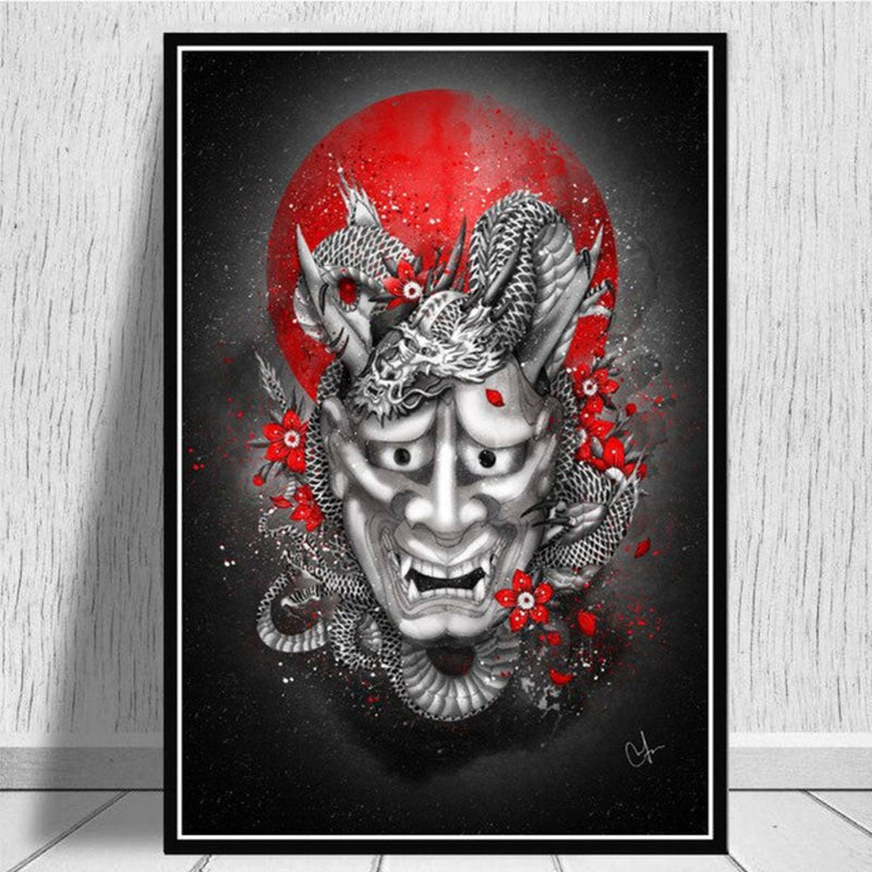 Japanese wall art demon