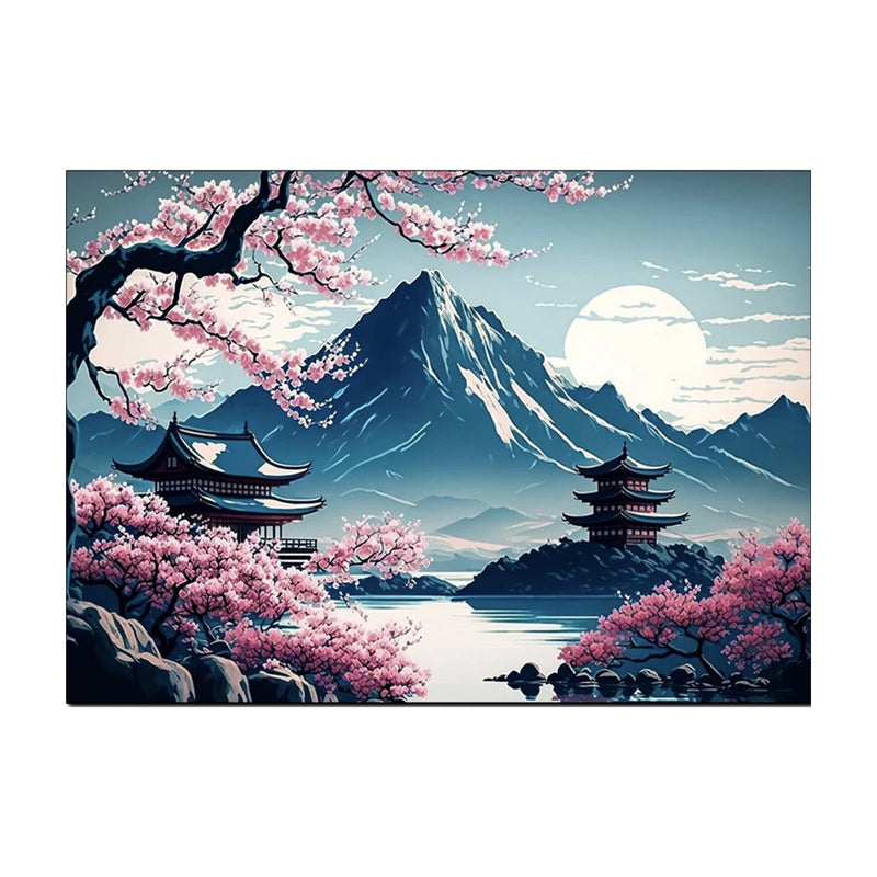 Japanese wall art Mount Fuji and cherry