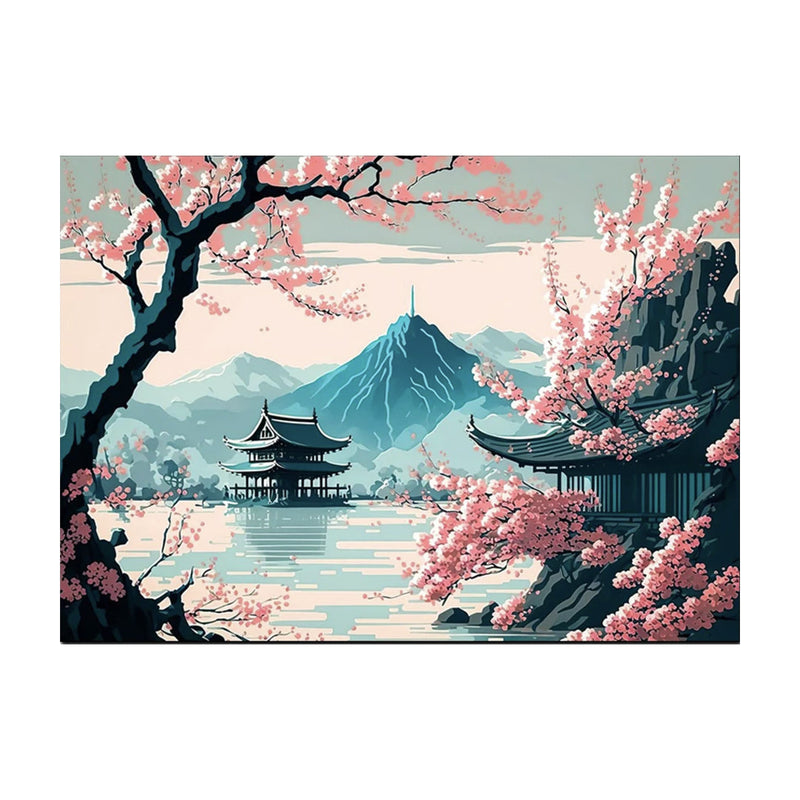 Japanese wall art Mount Fuji and Sakura