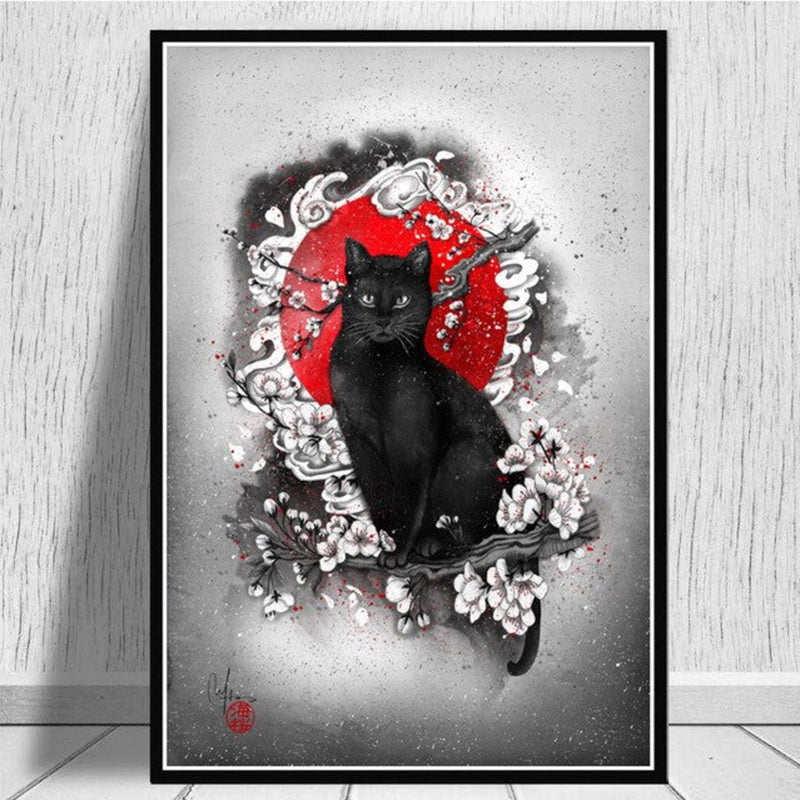 Japanese cat wall art