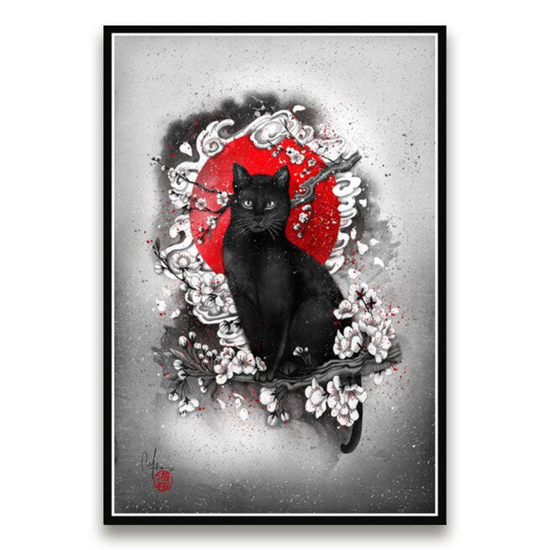 Japanese cat wall art