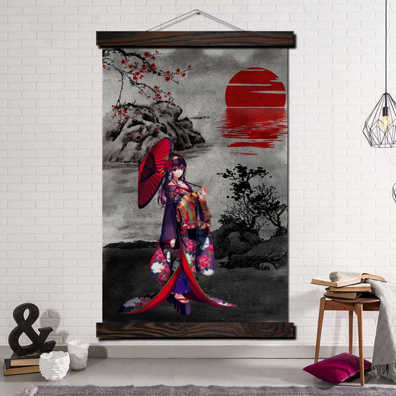 Japanese wall art little girl