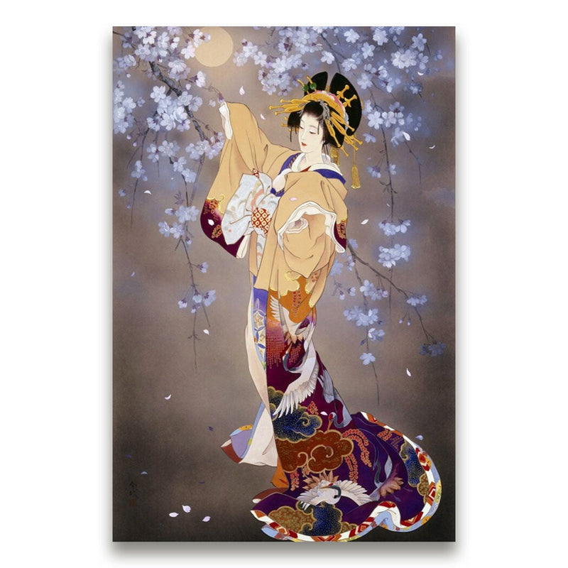 Japanese wall art geisha cherry