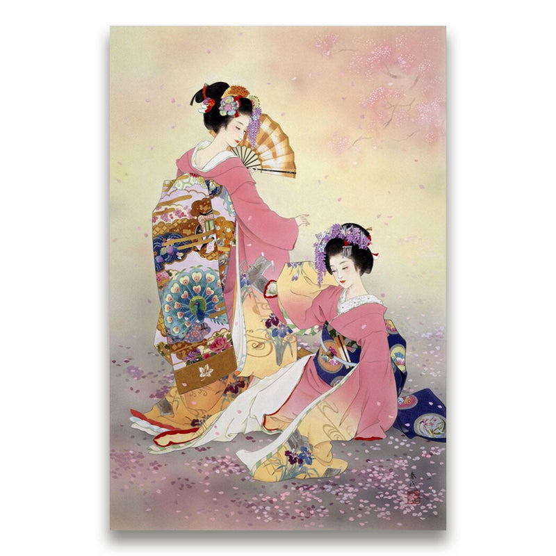 Japanese wall art geisha zen