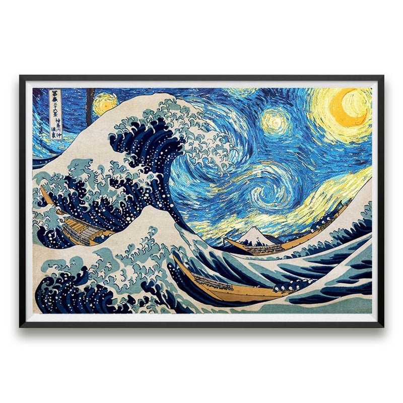 Japanese wall art Hokusai x Van Gogh