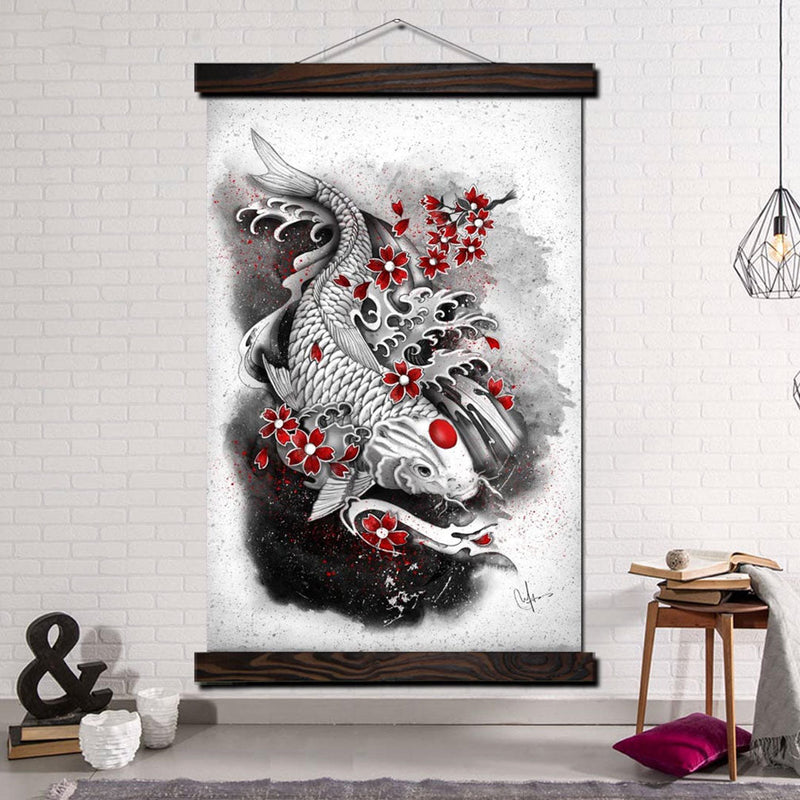 Japanese wall art carp koi