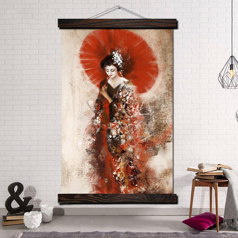 Traditional Japanese geisha wall art