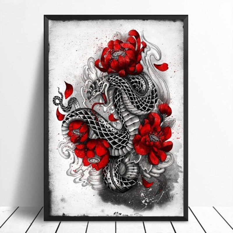 Japanese wall art snake