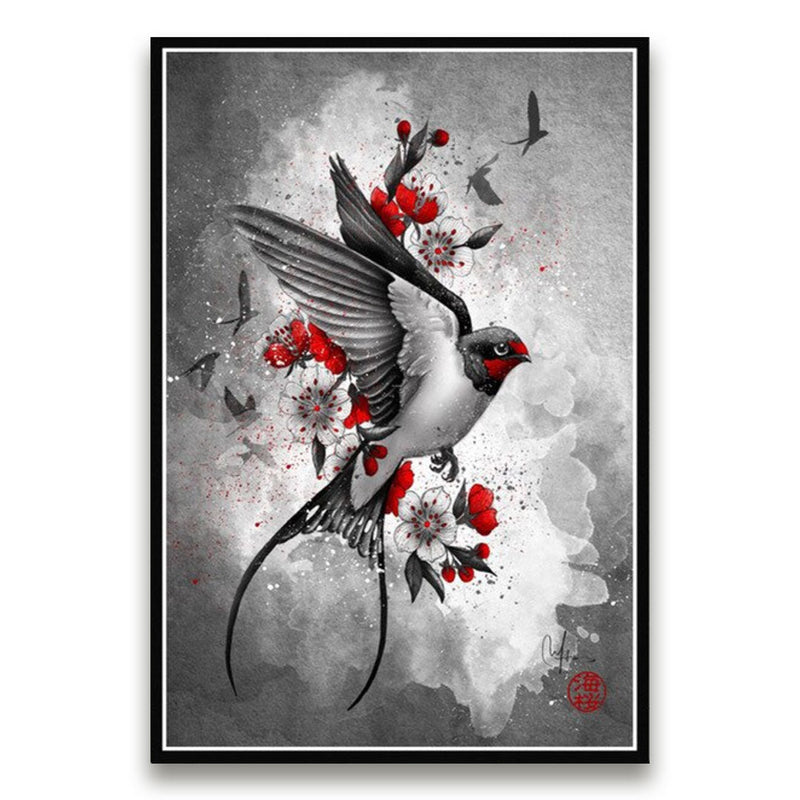 Japanese bird wall art