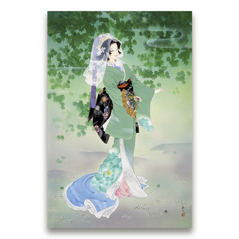 Japanese wall art geisha nature