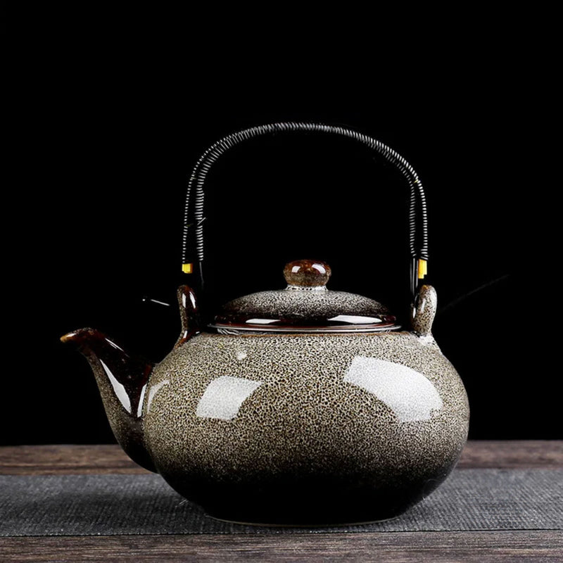 Traditional white Japanese ceramic teapot