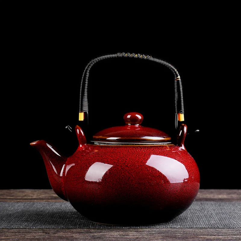 Japanese red ceramic teapot