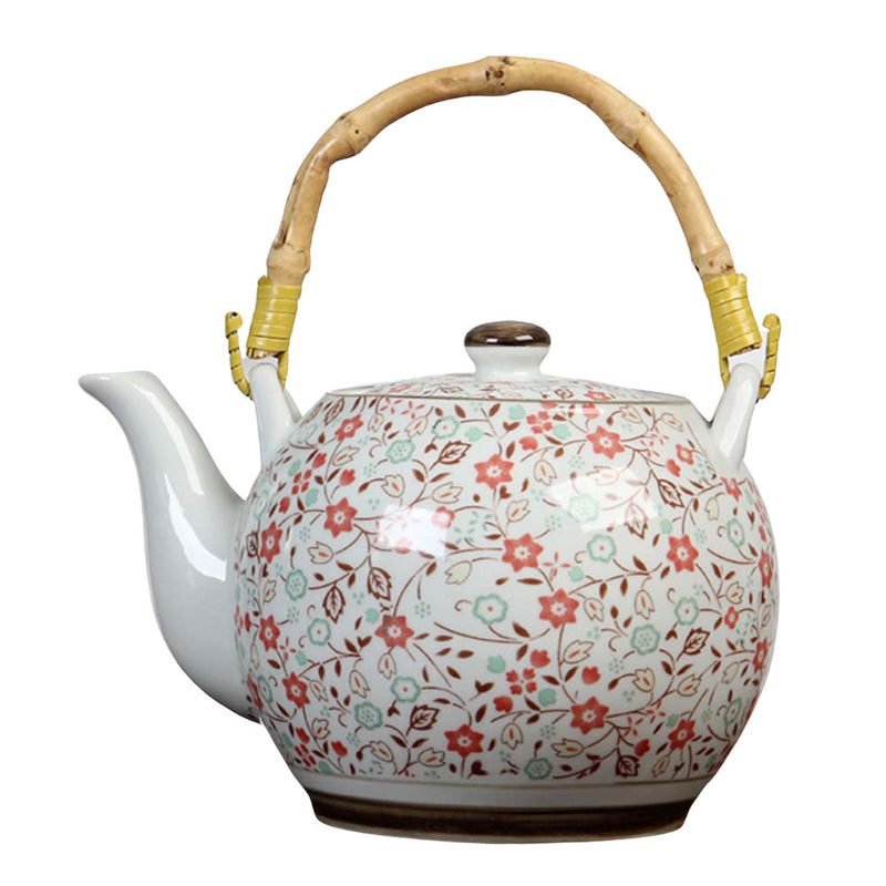 Japanese flower ceramic teapot