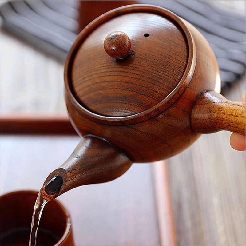 Japanese wooden kyusu teapot