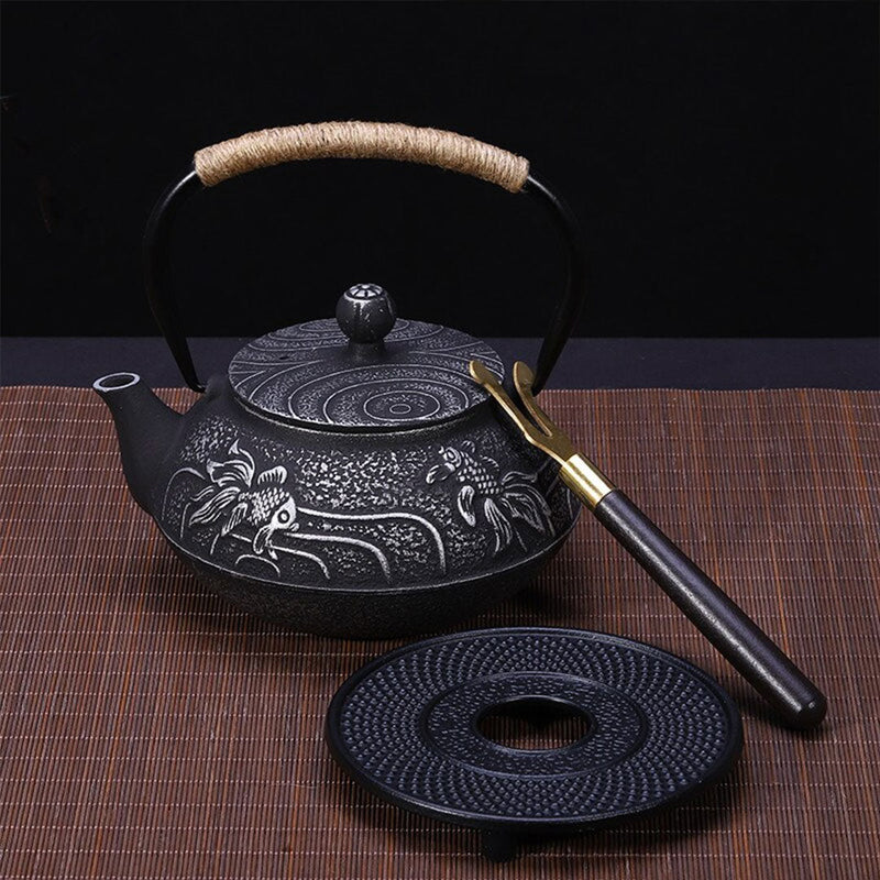 Traditional Japanese cast iron teapot