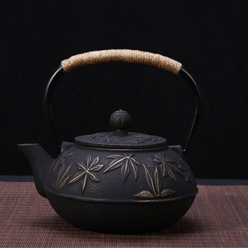 Japanese black cast iron teapot