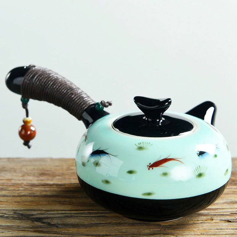 Japanese kyusu porcelain teapot