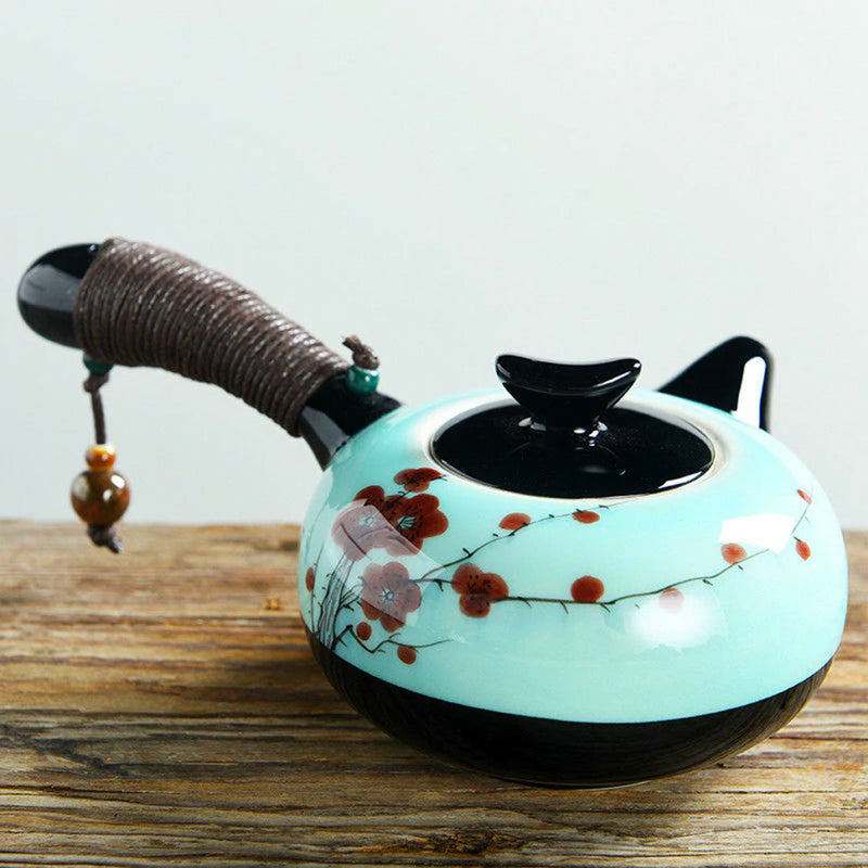 Japanese kyusu porcelain teapot