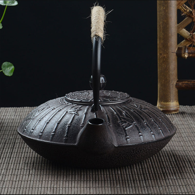 Japanese black cast iron teapot