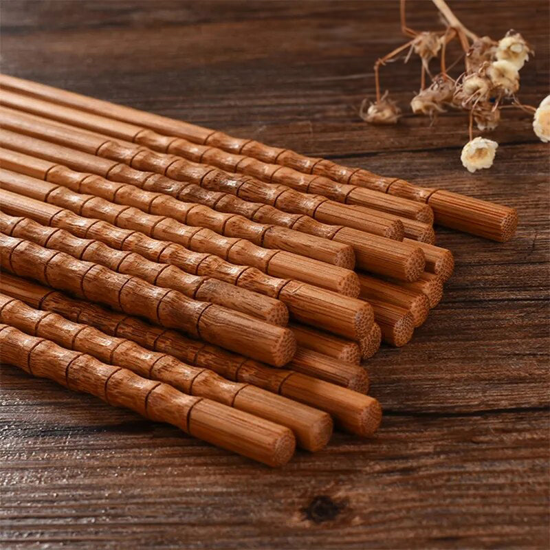 Japanese round toe wooden chopsticks (set of 10)