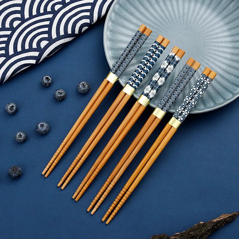 Patterned Japanese chopsticks (set of 5)