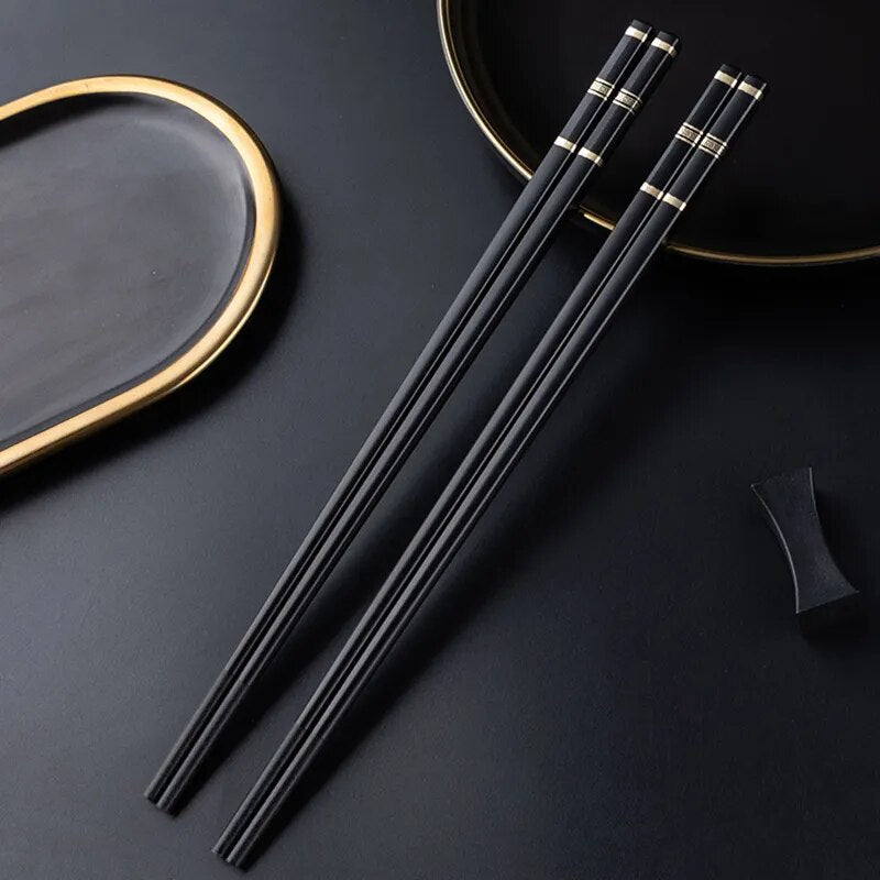 Japanese black washable chopsticks (set of 5)