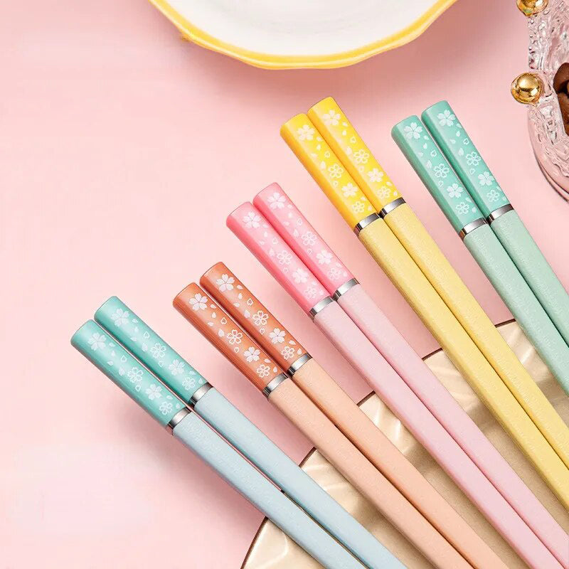 Multicolored Japanese chopsticks (set of 5)