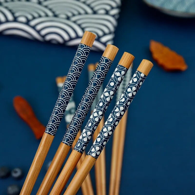 Patterned Japanese chopsticks (set of 5)